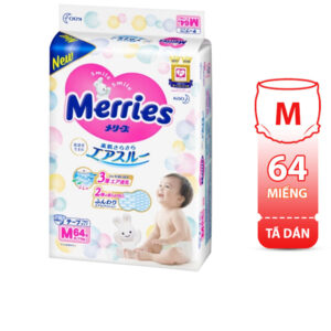Bỉm - Tã dán Merries size M - 64 miếng (cho bé 6 - 11kg)