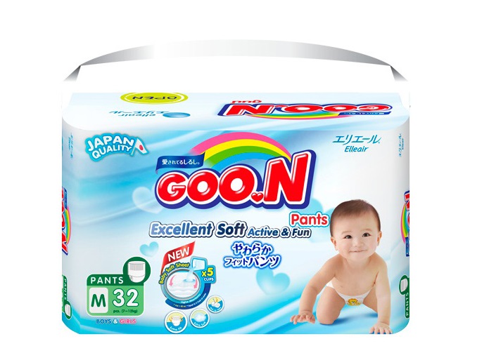 Bỉm - Tã quần Goon Renew Slim size M - 32 miếng (Cho bé 7 - 12kg) 1 112044-bim-quan-goon-renew-slim-m32