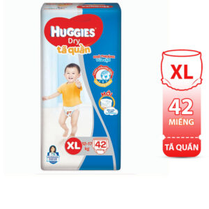 Bỉm - Tã quần Huggies Dry size XL - 42 miếng (Cho bé 12 - 17kg)