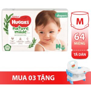 Bỉm - Tã dán Huggies Platinum siêu cao cấp size M - 64 miếng (Cho bé 6 - 11kg)