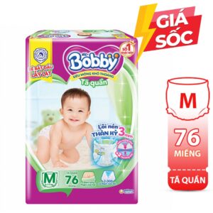 Bỉm - Tã quần Bobby size M - 76 (Cho bé 6 - 11kg)