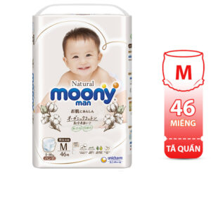 Bỉm - Tã quần Moony Natural size M 46 miếng