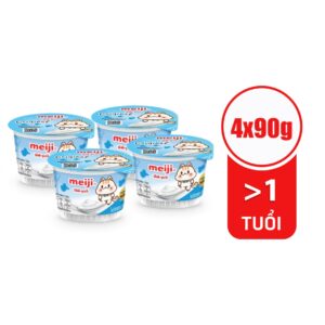 Sữa chua Meiji nguyên chất 90g (Vỉ 4 hộp)