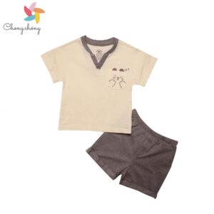 Bộ bổ trụ cộc tay bé trai Bibos - vàng