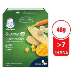 Bánh gạo Gerber Organic chuối xoài carot 48g (Trên 7 tháng)