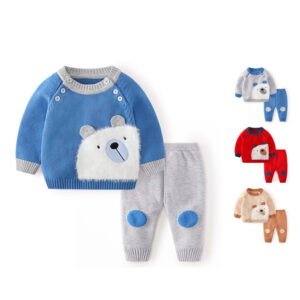 Bộ quần áo len bé trai gấu Cool Baby 2157