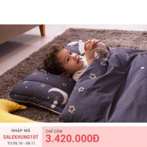 Set ngủ trưa sợi tre LOLBaby Deep Space (1,1m x 1,2m)