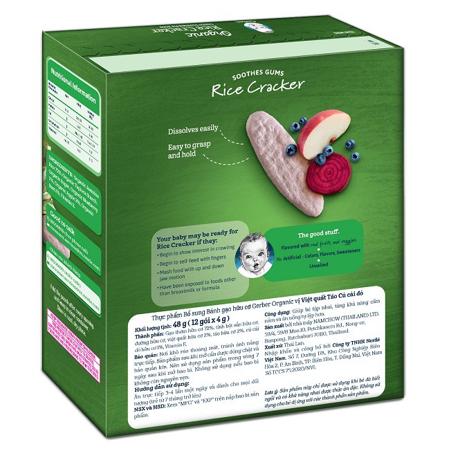 Bánh gạo Gerber Organic v.quất,táo,củ cải 48g (Trên 7 tháng) 2 Banh-gao-Gerber-Organic-v.quat-tao-cu-cai-48g-tren-7-thang