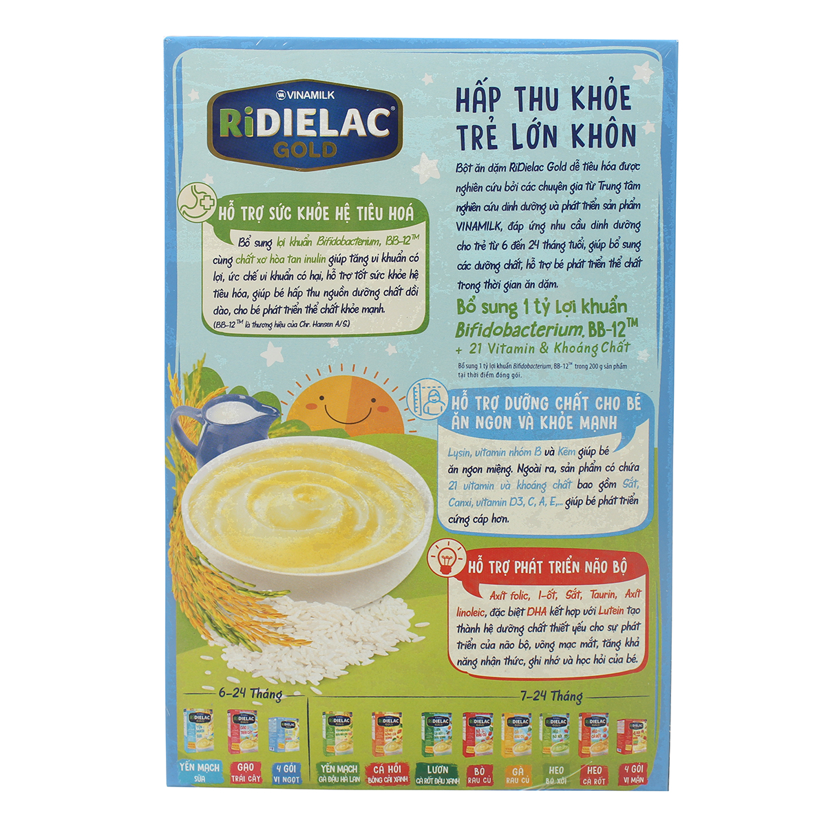 Ưu điểm bột ăn dặm Ridielac Gold gạo sữa 200g