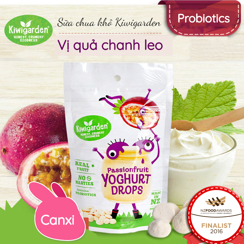 Sữa chua khô Kiwigarden vị chanh leo 20g Sữa chua khô Kiwigarden vị chanh leo 20g
