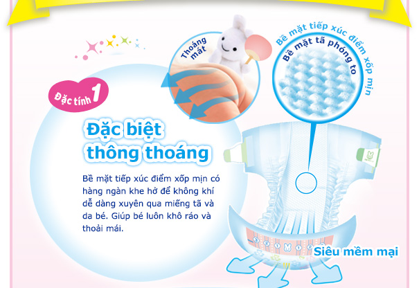 Bỉm Merries dán XL đặc biệt thông thoáng dành cho bé Bỉm dán Merries XL44 đặc biệt thông thoáng dành cho bé