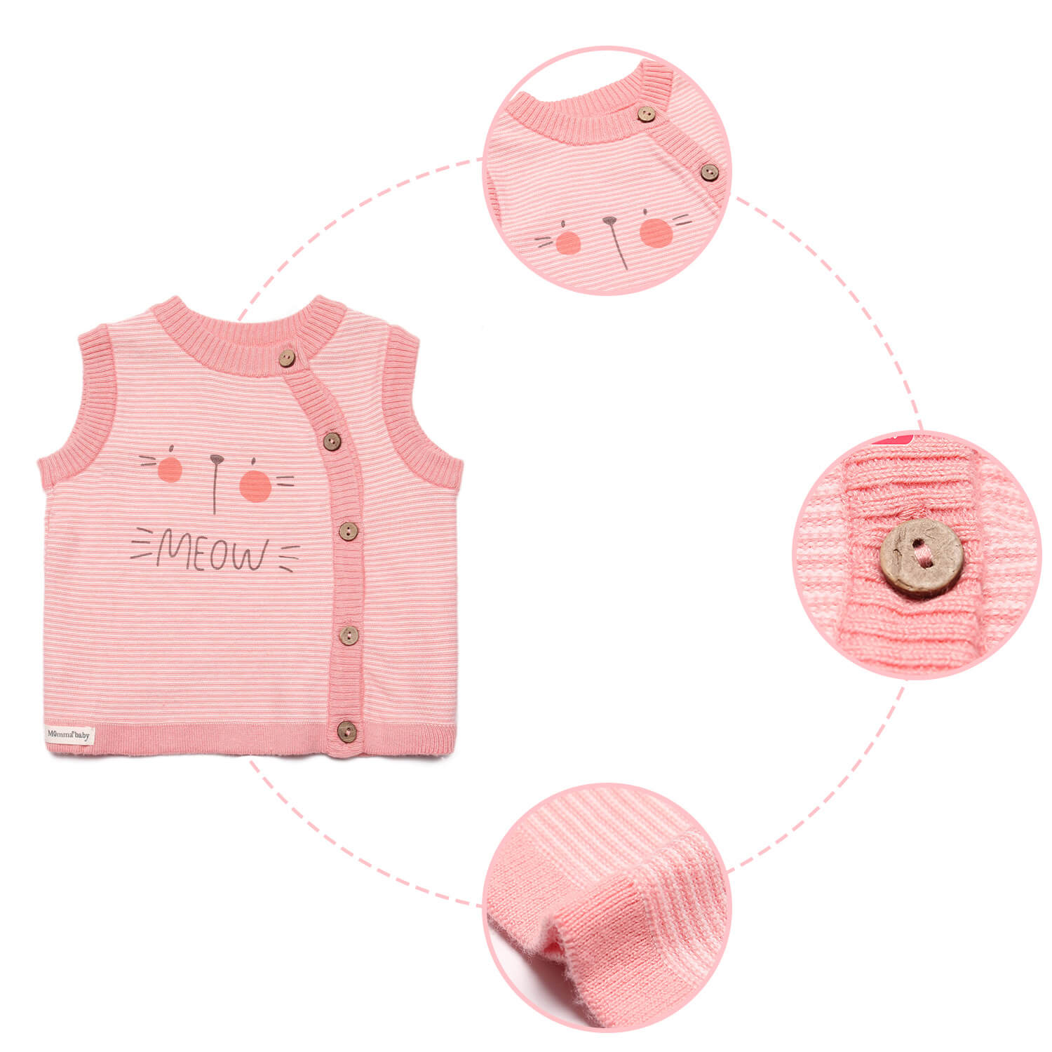 Áo gile len cài lệch Momma hình meow - in chữ - Tokyo B 2 ao-gile-len-coc-tay-be-trai-momma-hinh-meow-in-chu-tokyo-b-2