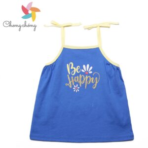 Áo hai dây bé gái Chong Chóng xanh coban