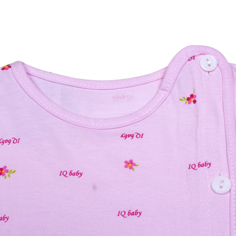 Áo sơ sinh tay dài cài lệch IQ Baby (Hồng phấn) 2 ao so sinh tay dai cai lech iq baby hong phan
