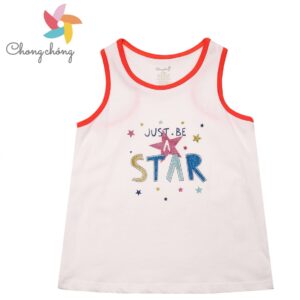 Áo sát nách bé gái Chong Chóng believe in you trắng