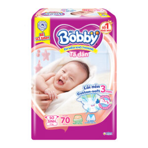 Bỉm - Tã dán Bobby size XS 70 miếng (cho bé <5kg)