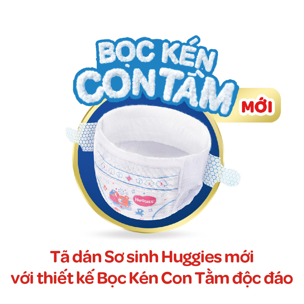 Bỉm - Tã dán Huggies size NewBorn 74 pcs (dưới 5kg) 3 bim ta dan huggies size newborn 74 pcs duoi 5kg 3