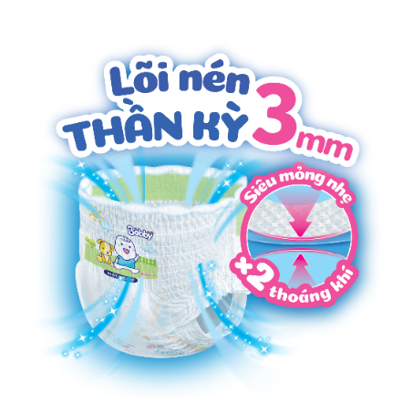 Bỉm - Tã quần Bobby Fresh size M 76 miếng (cho bé 6 - 11kg) 2 LÕI NÉN THẦN KỲ 3MM