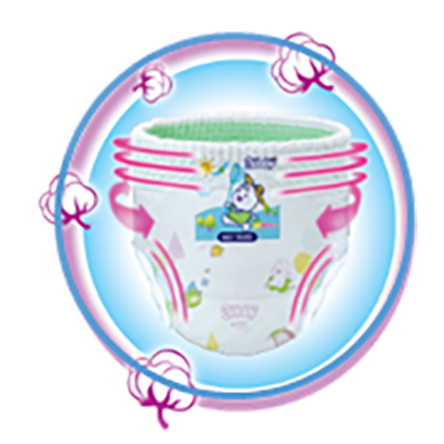 Bỉm - Tã quần Bobby Fresh size M 76 miếng (cho bé 6 - 11kg) 5 Hệ thun xốp êm co giãn mềm mại