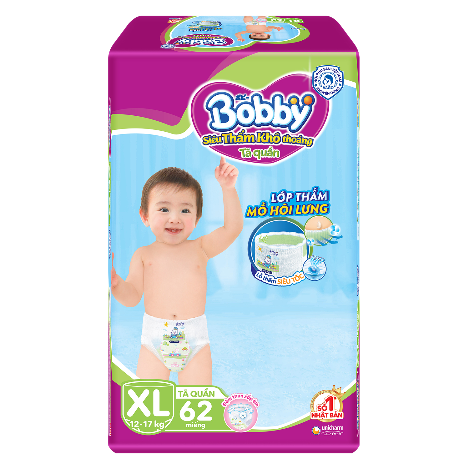 Bỉm - Tã quần Bobby Fresh size XL - 62 miếng Bỉm - Tã quần Bobby Fresh size XL - 62 miếng