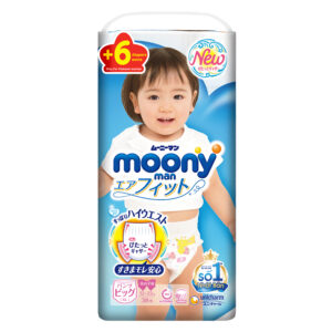 Bỉm - Tã quần Moony bé gái cộng miếng size XL 38 (12 - 17kg)