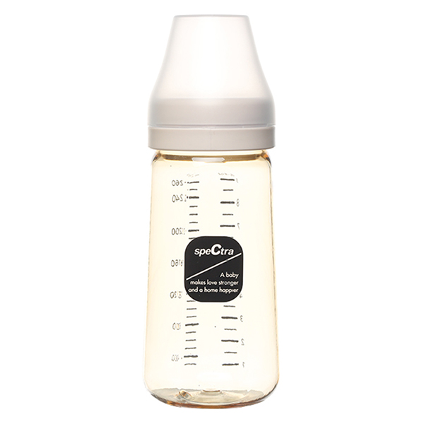 Bình sữa Spectra cổ rộng PPSU 260ml (màu vàng) cho bé trên 3 tháng 1 binh sua ppsu co rong spectra mau vang dung tich 260ml kem num ti 2b