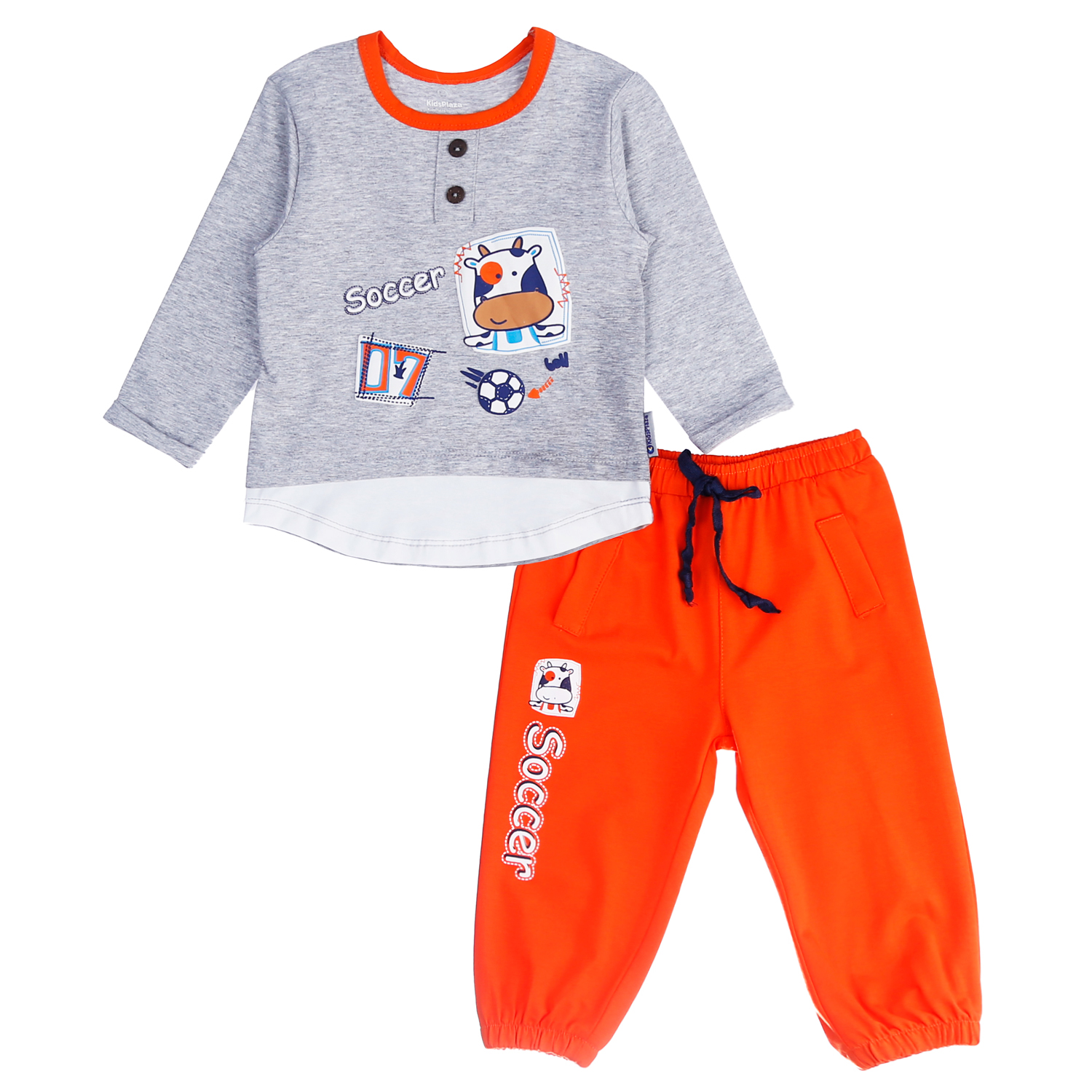 Bộ quần áo bé trai MBVT in hình chú bò sữa HN21T 1 bo ni da ca be trai kids plaza in hinh chu bo sua hn21t 1