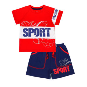 Bộ quần áo cộc tay thời trang bé trai MBVT''S họa tiết SPORT TT21H (Đỏ)