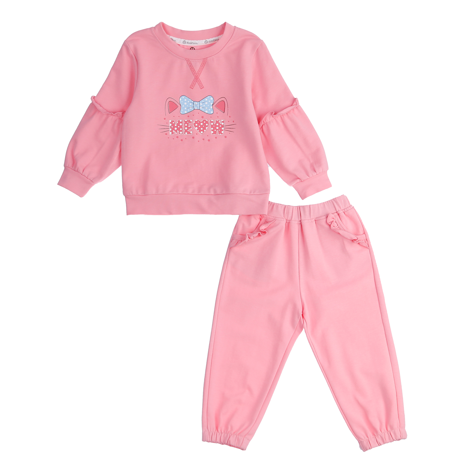 Bộ quần áo da cá dài tay bé gái MBVT''S in hình mèo HN21T (Hồng) 1 bo quan ao da ca dai tay be gai kidsplaza in hinh meo hn21t hong 1