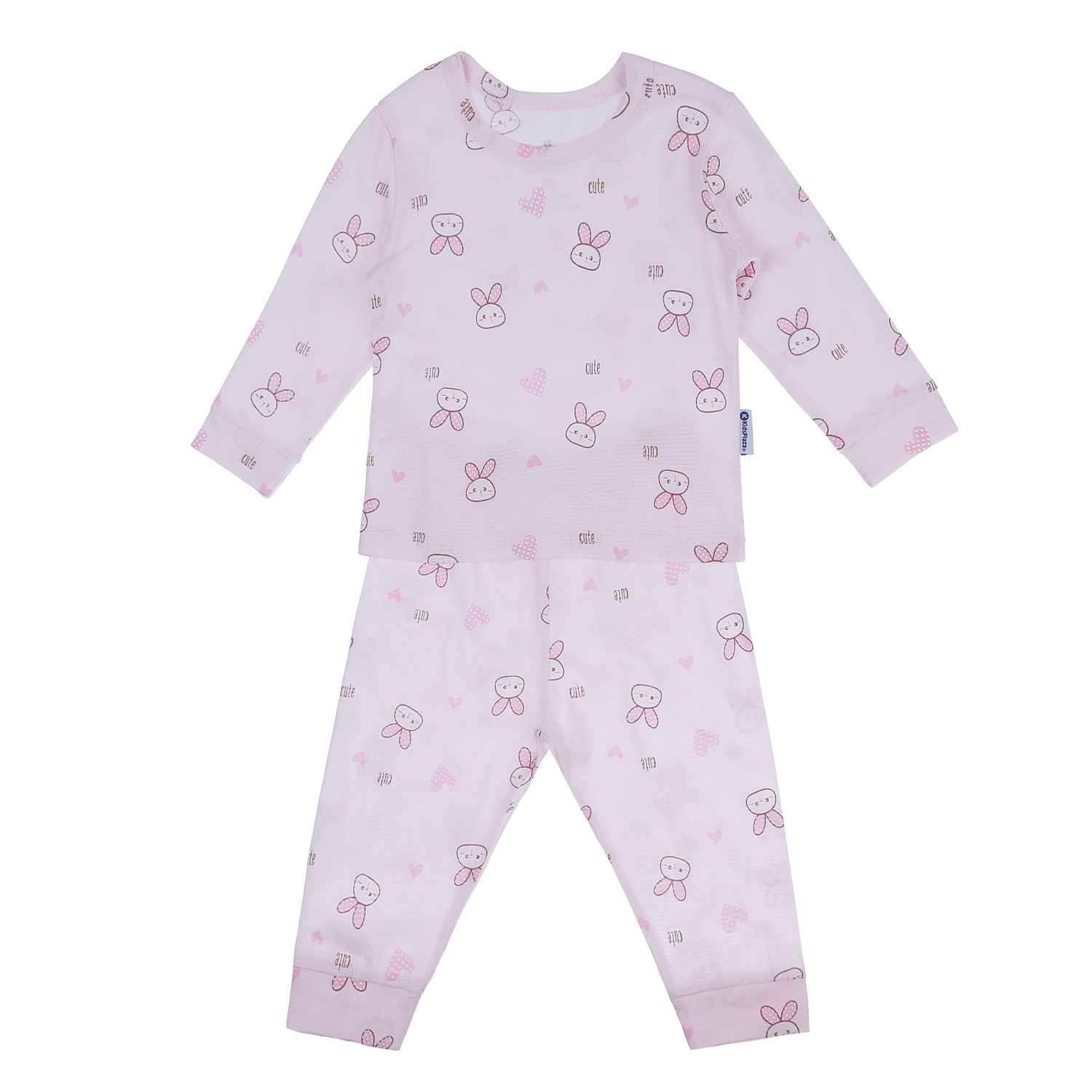 Bộ quần áo dài tay bé gái MBVT''S in hình Thỏ M21T (Hồng) 1 bo quan ao dai tay be gai kidsplaza in hinh tho m21t hong 1