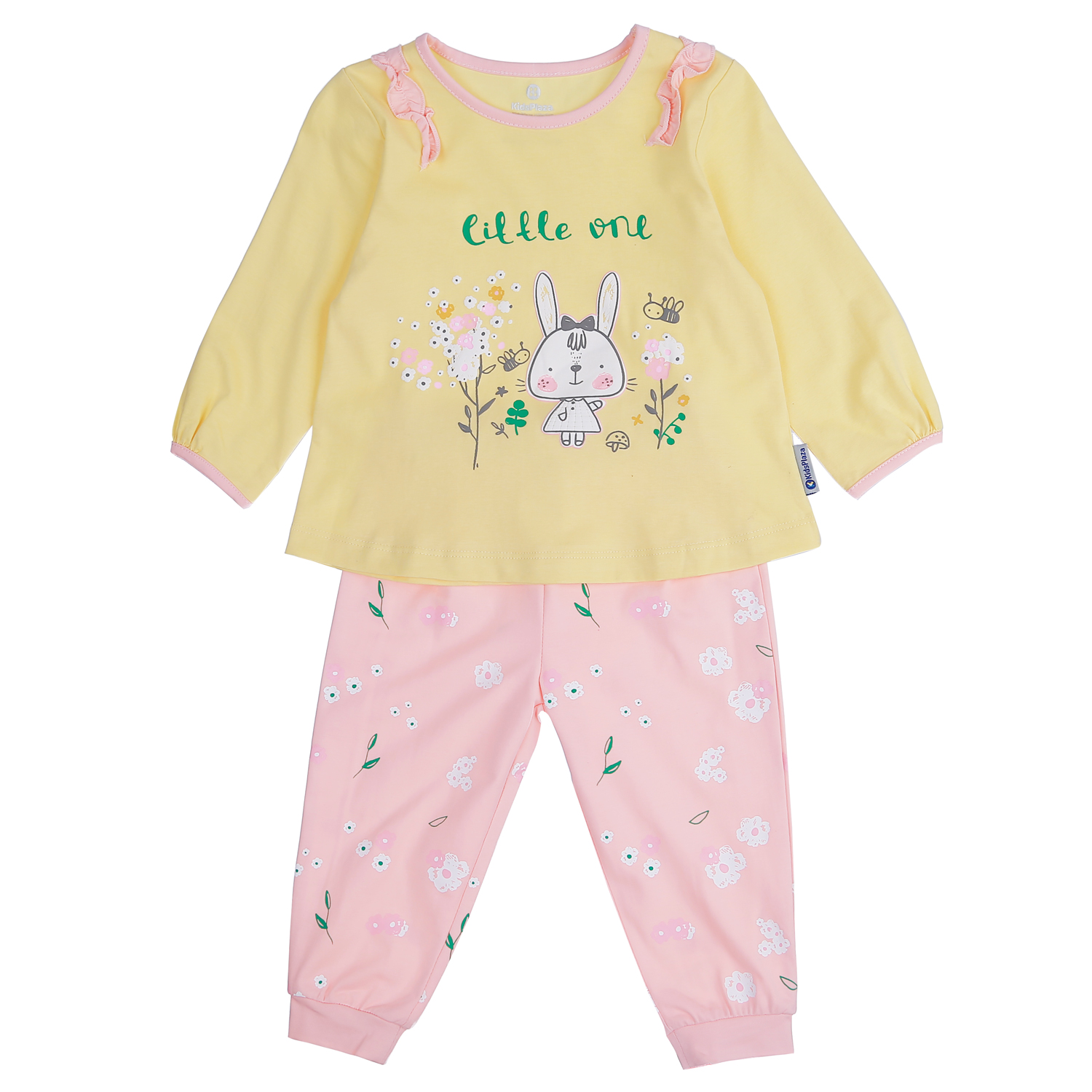 Bộ quần áo dài tay bé gái MBVT''S in hình thỏ TT21T (Vàng) 1 bo quan ao dai tay be gai kidsplaza in hinh tho tt21t vang 1