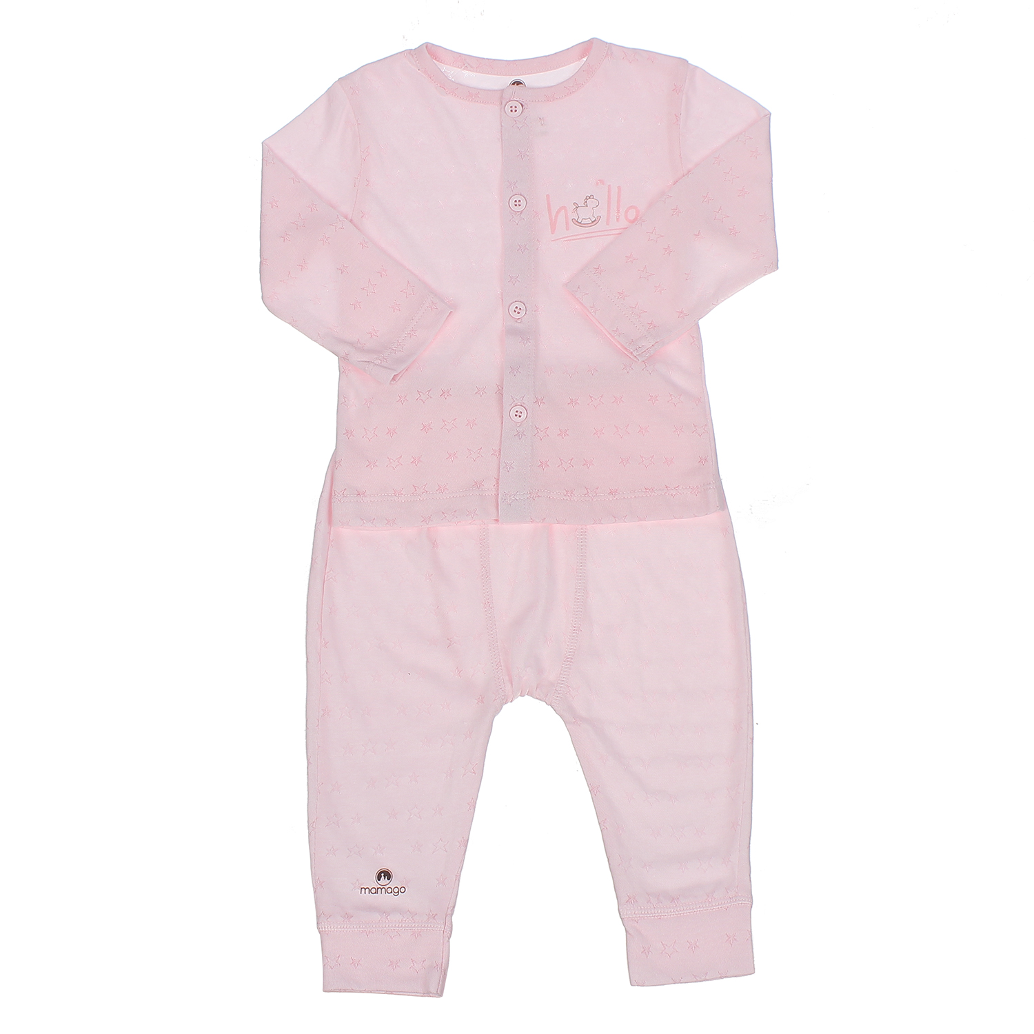 Bộ quần áo dài tay cài giữa Mamago Twikle Star 0-3M ND20H (Hồng) 1 bo quan ao dai tay cai giua mamago twikle star 0 3m nd20h hong 1