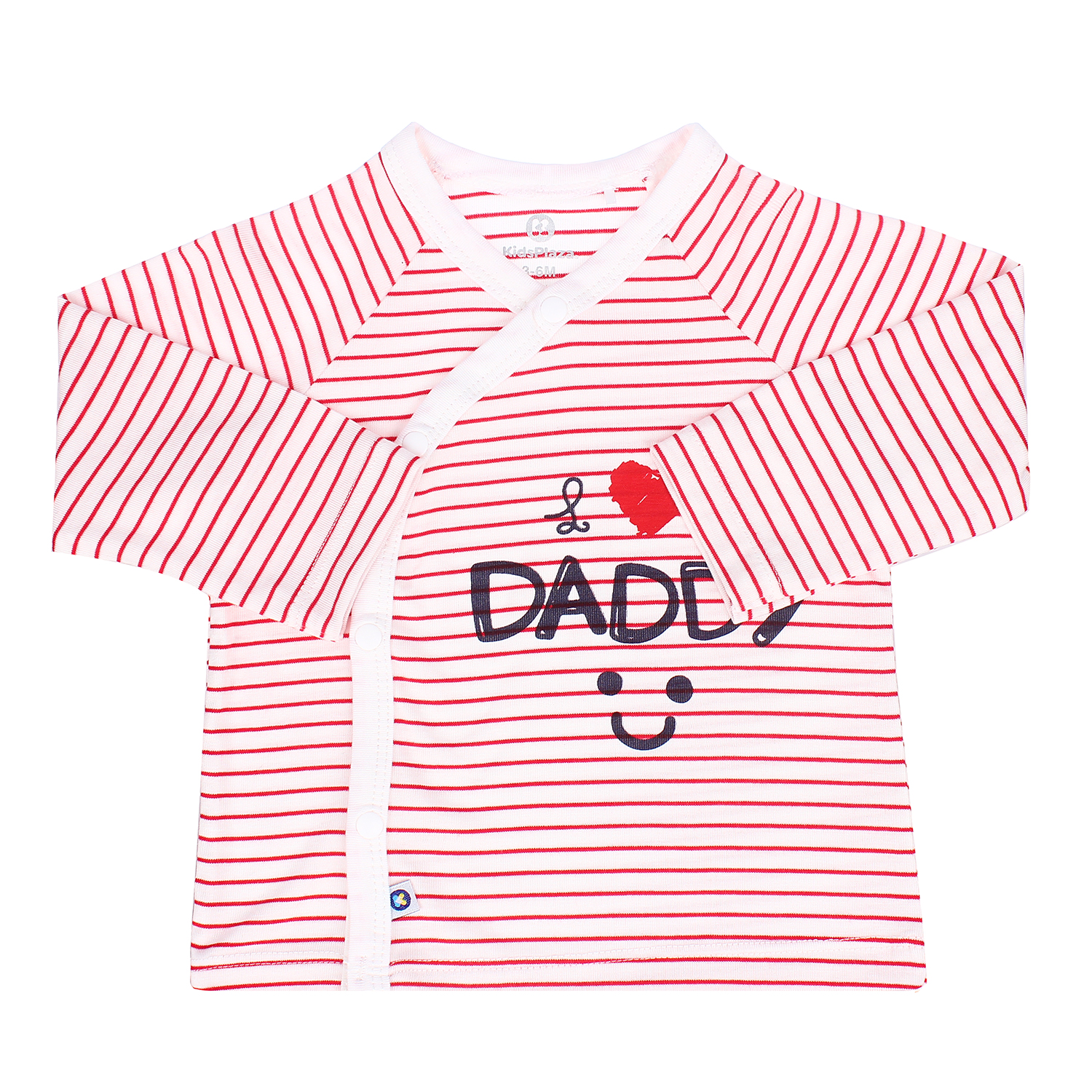 Bộ sơ sinh cài chéo dài tay Otis kẻ ngang MBVT''S ND21H (Trắng Đỏ) 3 bo so sinh cai cheo dai tay otis ke soc kidsplaza nd21h trang do 3