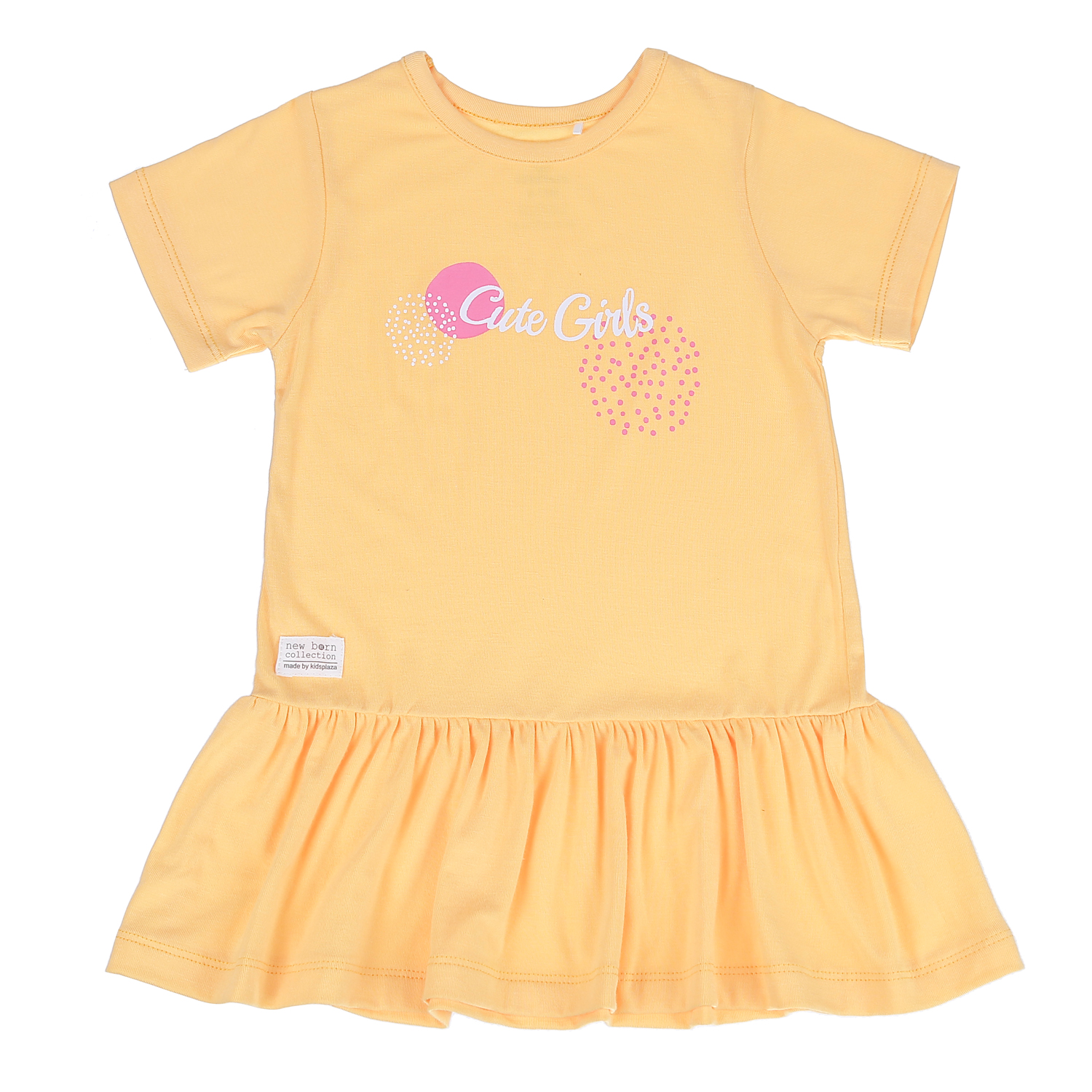 Bộ váy cộc tay thời trang bé gái Otis MBVT''S in hình chữ Cute Girl ND21H (Vàng) 1 bo vay coc tay thoi trang be gai otis kidsplaza in hinh chu cute girl nd21h vang 1