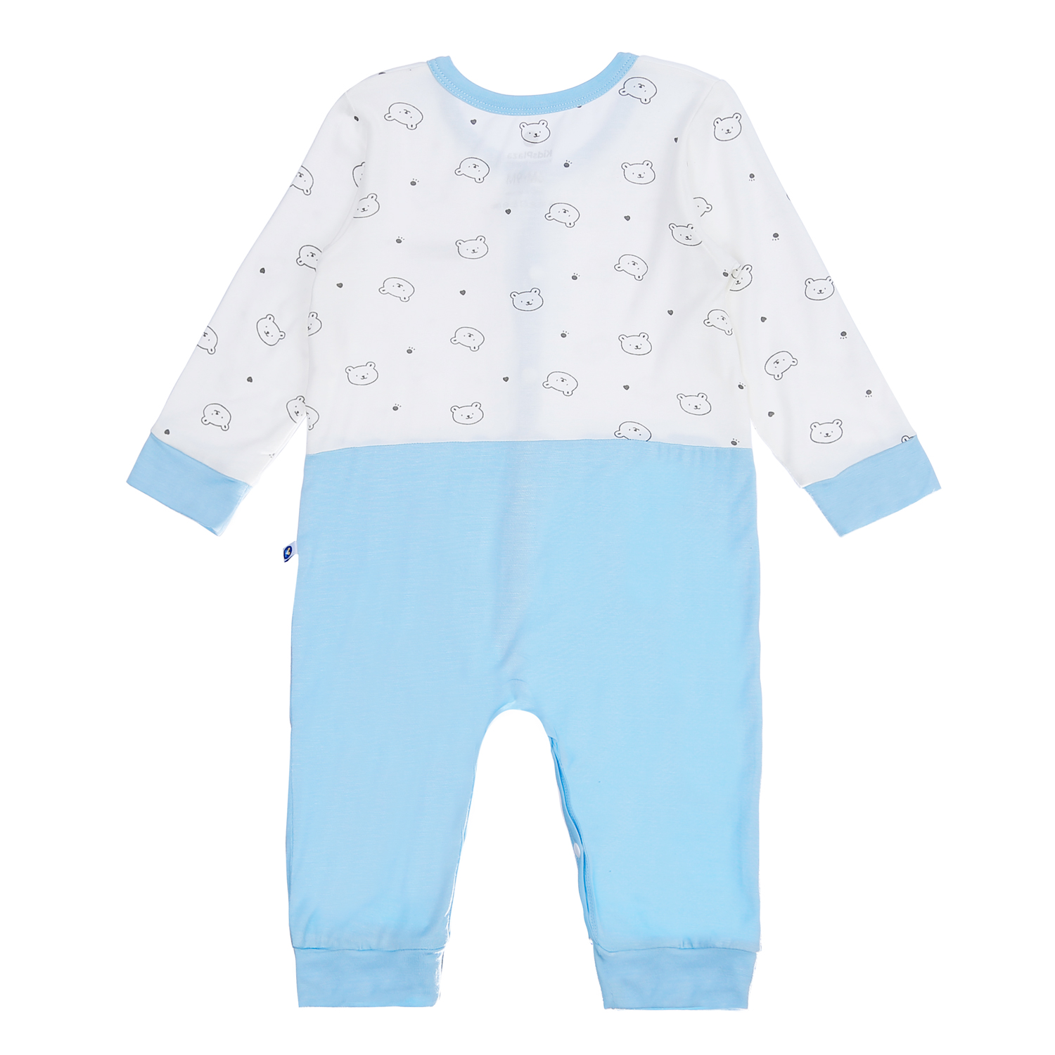 Body cài giữa tay dài MBVT''S in Gấu M21T (Trắng Xanh) 5 body cai giua tay dai kidsplaza in gau nd21h trang xanh 5