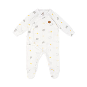 Body dài bít chân MBVT''S trắng ghi in hình cừu ND20T 3-6M