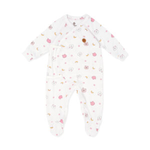 Body dài bít chân MBVT''S trắng hồng in hình gấu ND20T 3-6M
