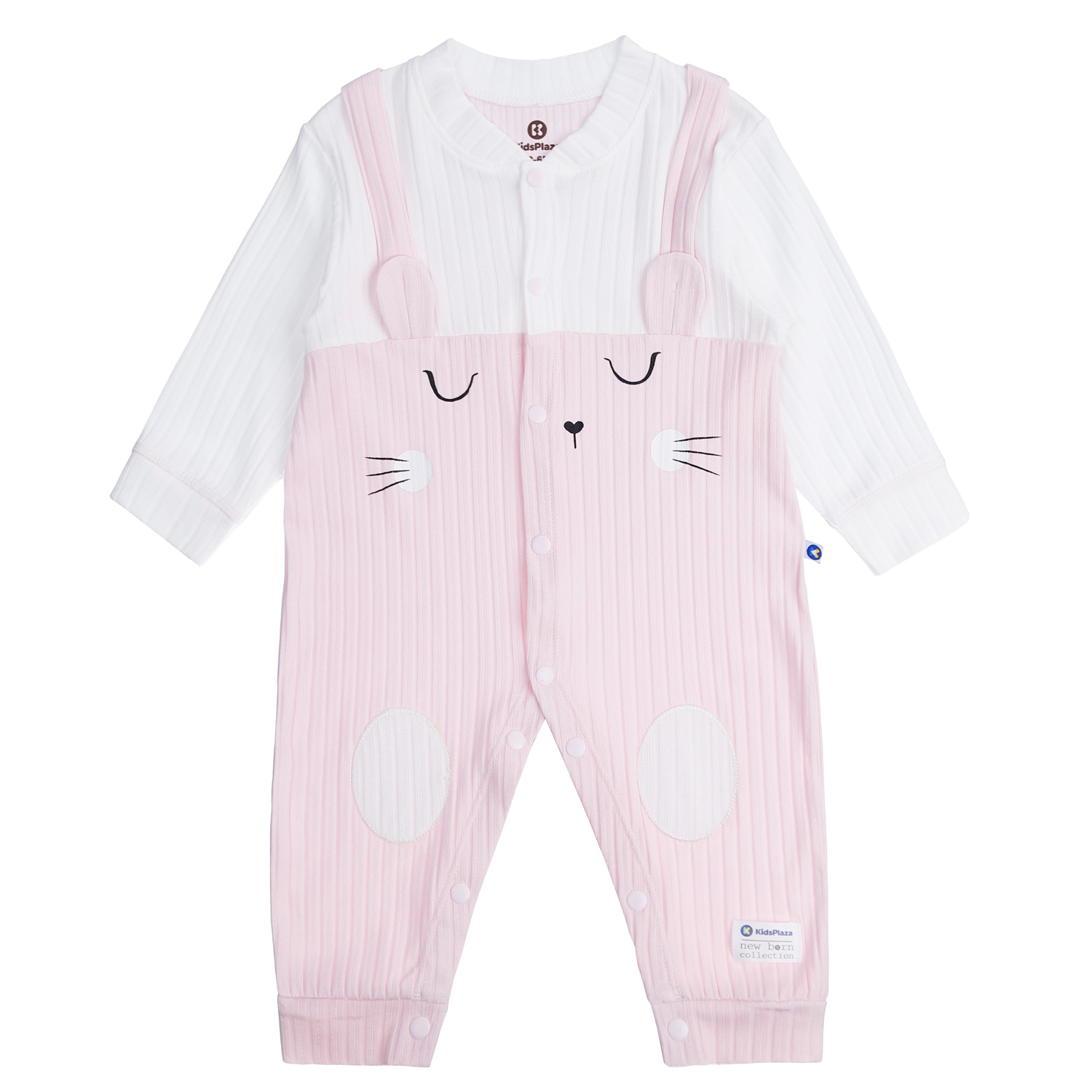 Body sơ sinh dài tay MBVT''S in mèo trắng HN21T (Hồng) 1 body so sinh dai tay kidsplaza in meo trang hn21t 1