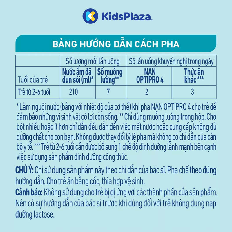 cách pha sữa Nan Optipro HMO số 4 900g