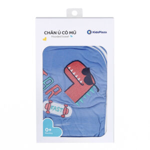 Chăn ủ có mũ Otis bé trai in hình khủng long kẻ MBVT''S ND21H (Xanh Dương)