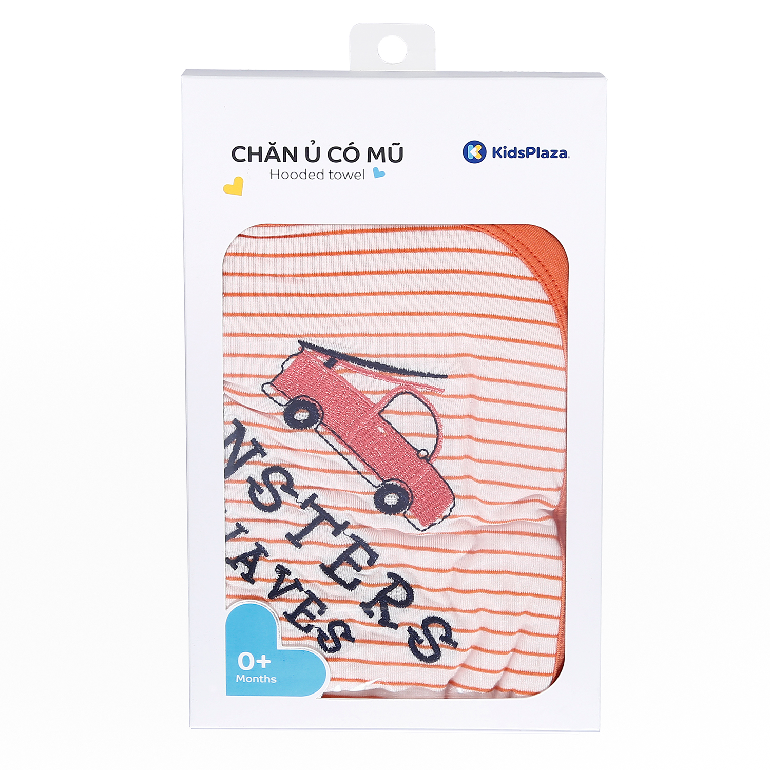 Chăn ủ có mũ Otis in hình ô tô kẻ ngang bé trai MBVT''S ND21H (Cam) 1 chan u co mu otis in hinh o to ke ngang be trai kidsplaza nd21h cam 1