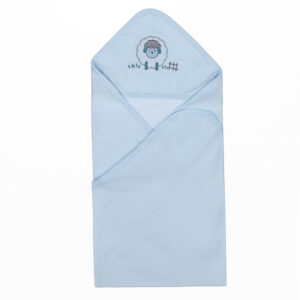 Chăn ủ có mũ thêu hình MBVT''S 2 lớp BA21 (Xanh Dương)
