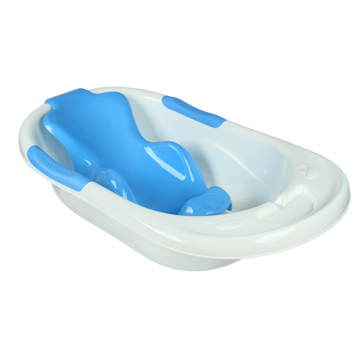 Chậu tắm kèm ghế gội đầu KidsMBVT BBT026 (Trắng - Xanh) 2 chau tam kem ghe goi dau kidsplaza bbt026 2