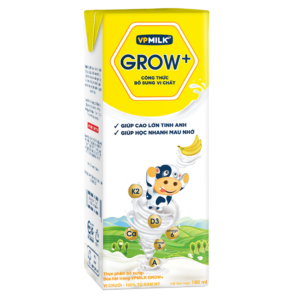 Sữa tươi tiệt trùng VPmilk Grow vị chuối có đường 180ml