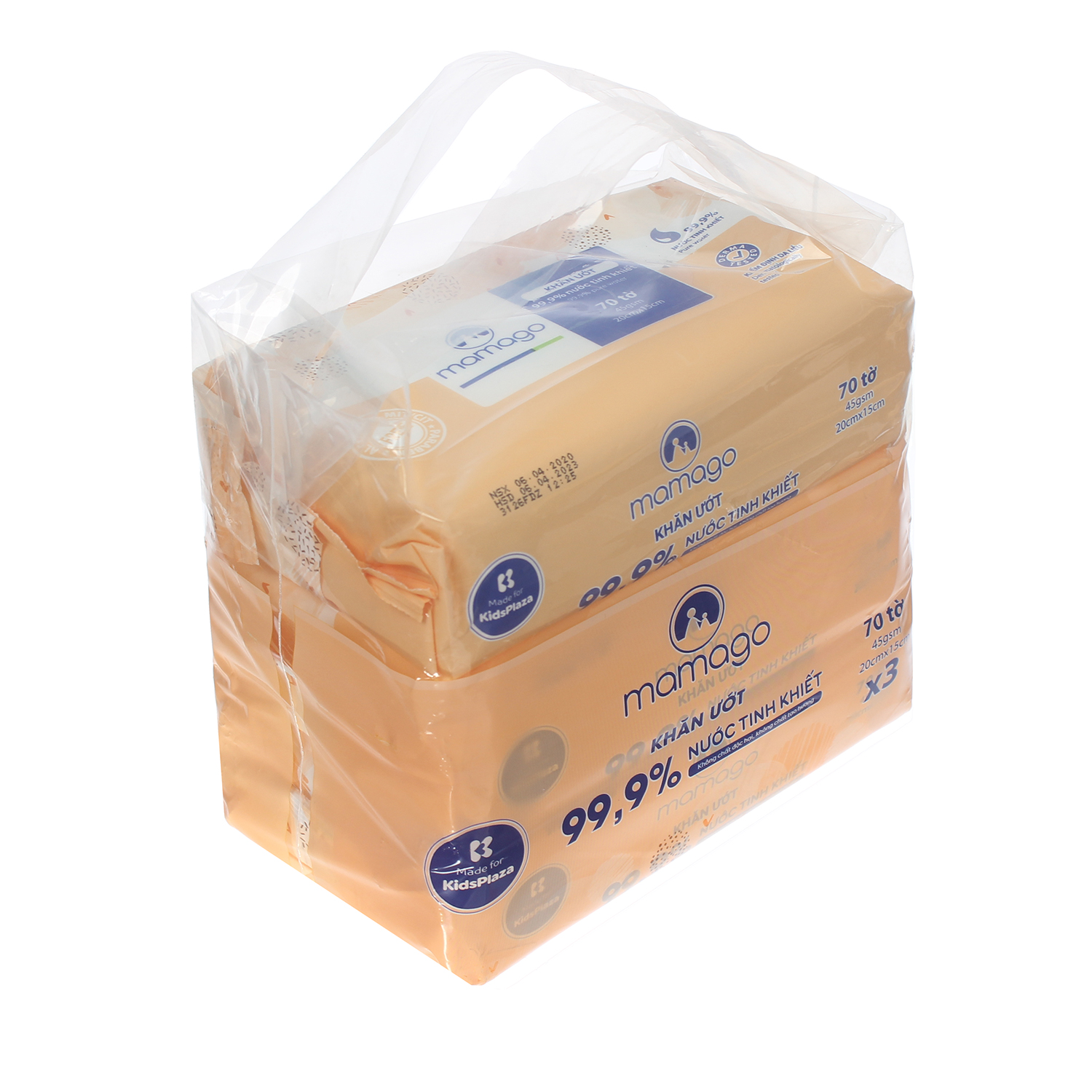 Combo 3 gói khăn ướt tinh khiết Mamago 70pcs MMG 1 combo 3 goi khan uot tinh khiet mamago 70pcs mmg 1