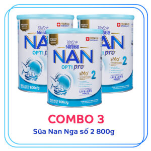 Combo 3 Hộp sữa Nan Nga số 2 800g (6 - 12 tháng)