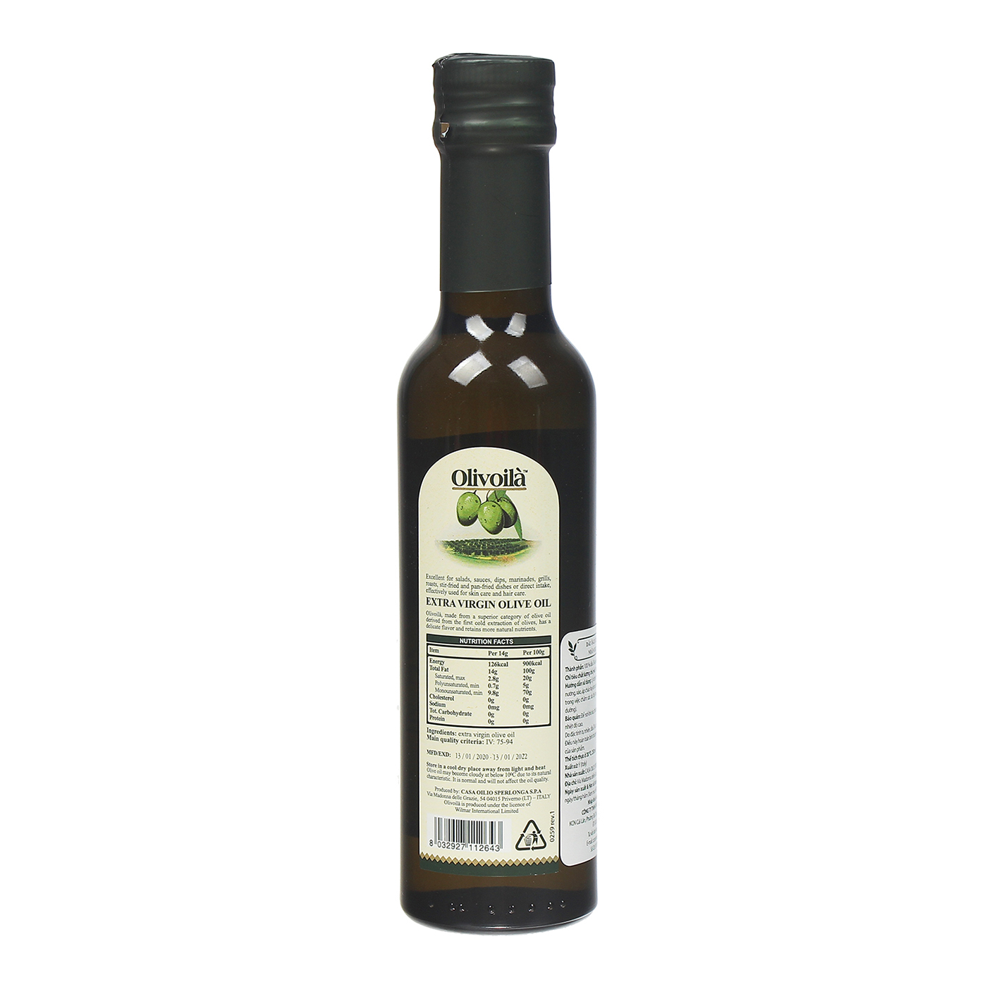 Dầu ăn olive Extra Virgin Olivoila 250ml 2 dau an olive extra virgin olivoila 250ml 3