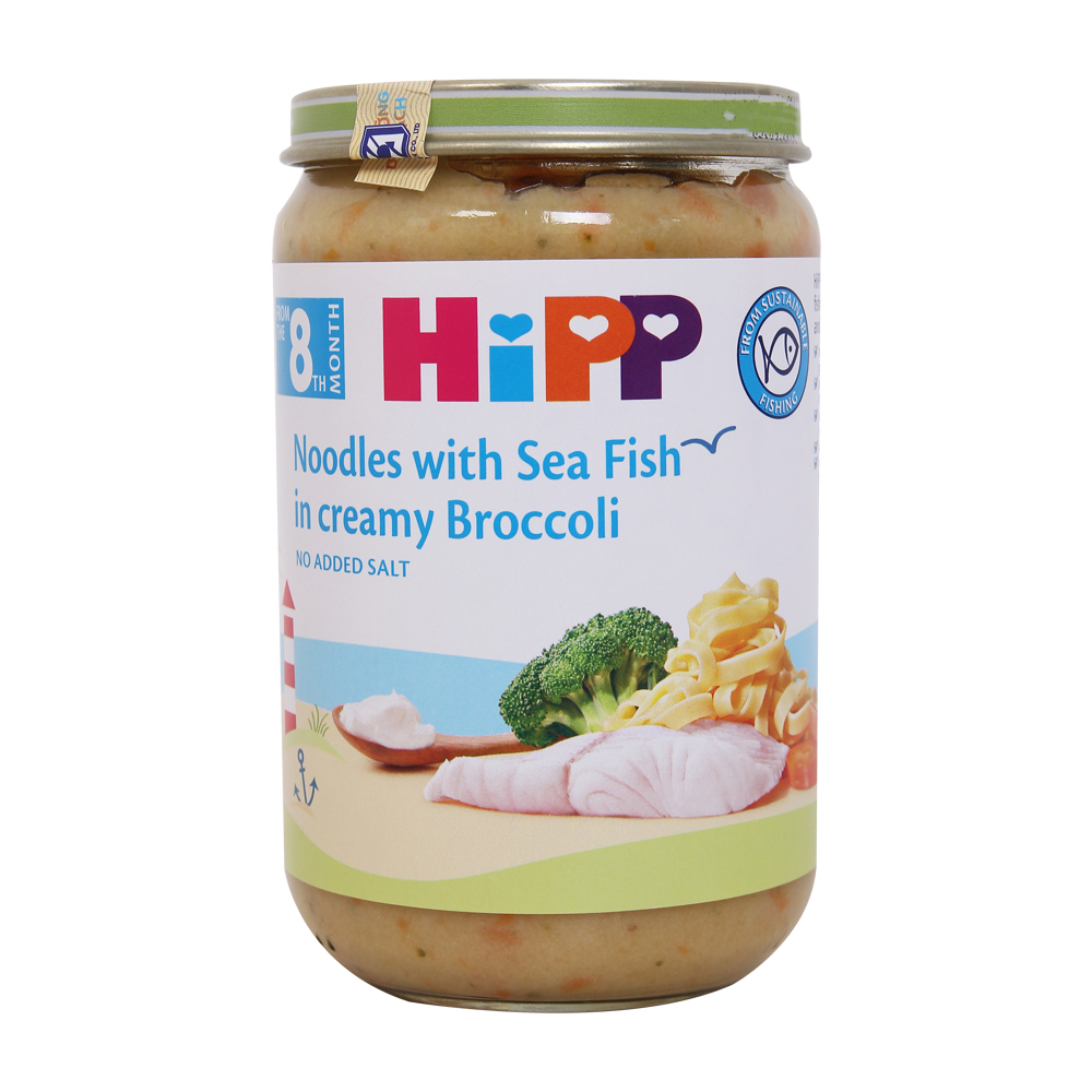 Dinh dưỡng đóng lọ HiPP mì, cá sốt kem, lơ xanh 220g (Trên 8 tháng) 1 dinh-duong-dong-lo-Hipp-Mi-ca-hoi-sot-kem-100328