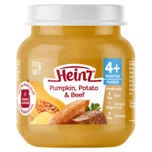 Dinh dưỡng đóng lọ Heinz bí đỏ khoai tây thịt bò 110g (Trên 4 tháng)