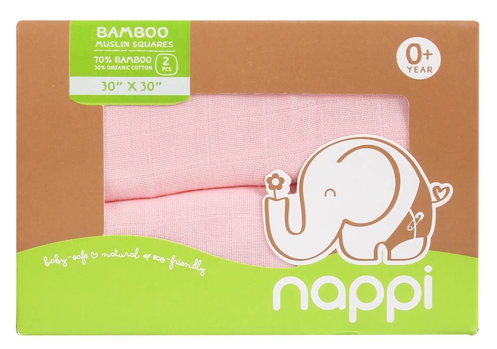 Hộp 2 khăn sợi tre Nappi đa năng 77 x 77 cm hồng 1 hop-2-khan-da-nang-nappi-soi-tre-77x77-hong-118292